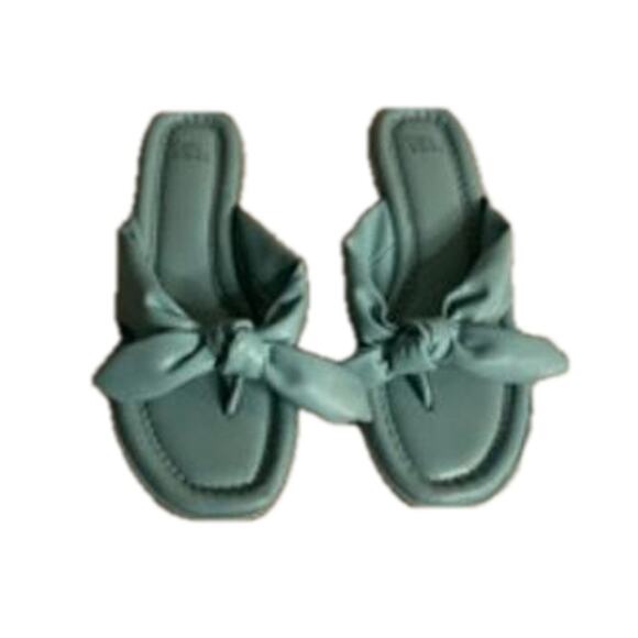 Minimalist Sage Green Knot Slide Sandals Time and Tru Women’s 8 - Picture 3 of 7